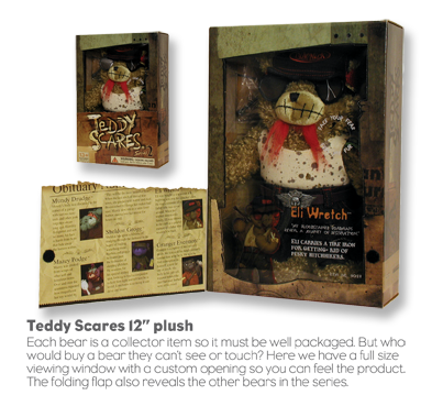 Teddy Scares 12 inch plush package