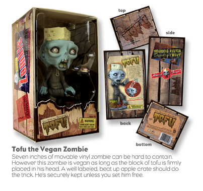 Tofu the Vegan Zombie - package design